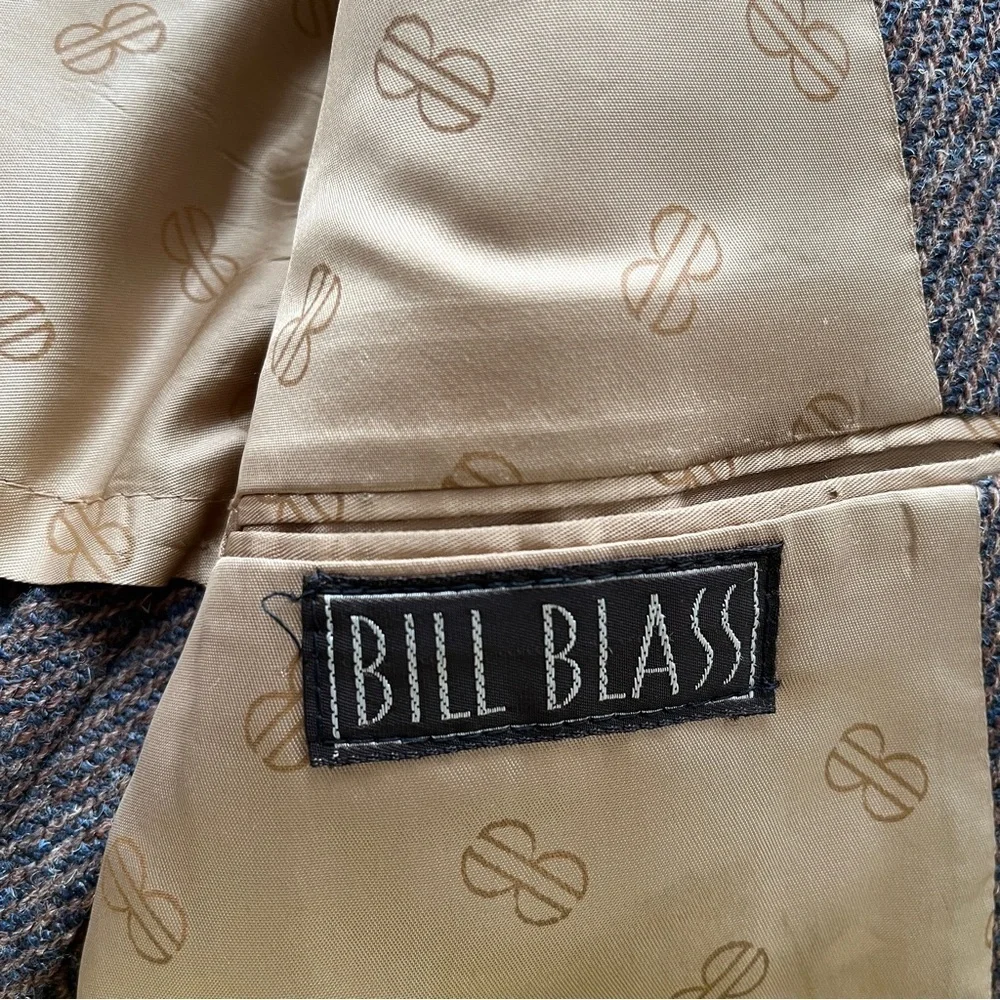 Vintage Men’s Bill Blass Tweed Wool Brown Single Breasted Blazer Size 42